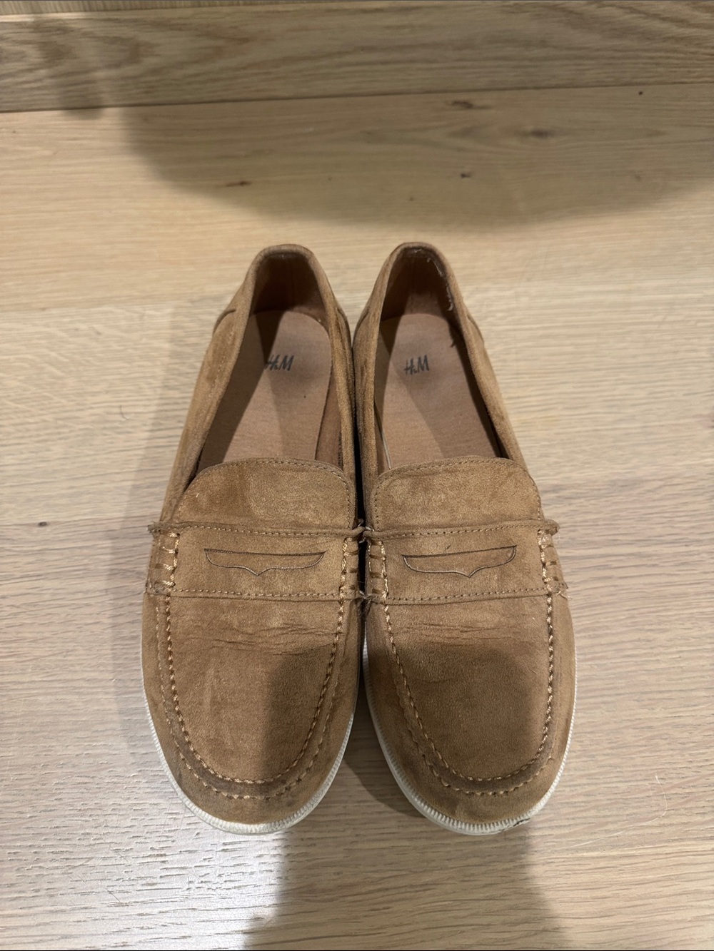 H&M Boys Brown Suede Penny Loafers size 5